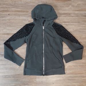 Lululemon women's scuba full zip hoodie black Sz 8